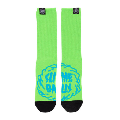 Slime Balls Mono Splat Crew Socks - Slime Green 9-11