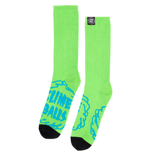 Slime Balls Mono Splat Crew Socks - Slime Green 9-11