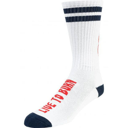 Spitfire Heads Up Socks - White/Navy/Red