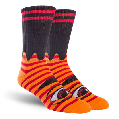 Toy Machine Sect Eye Stripe Socks - Orange/Red