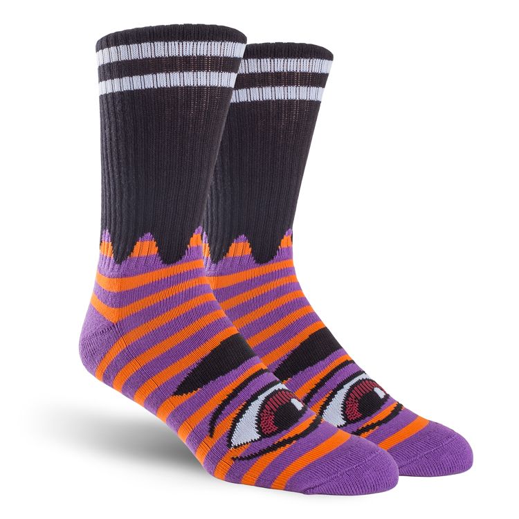 Toy Machine Sect Eye Stripe Socks - Purple/Orange