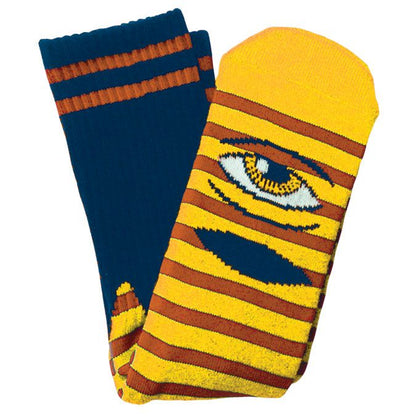 Toy Machine Sect Eye Stripe Socks - Yellow/Navy