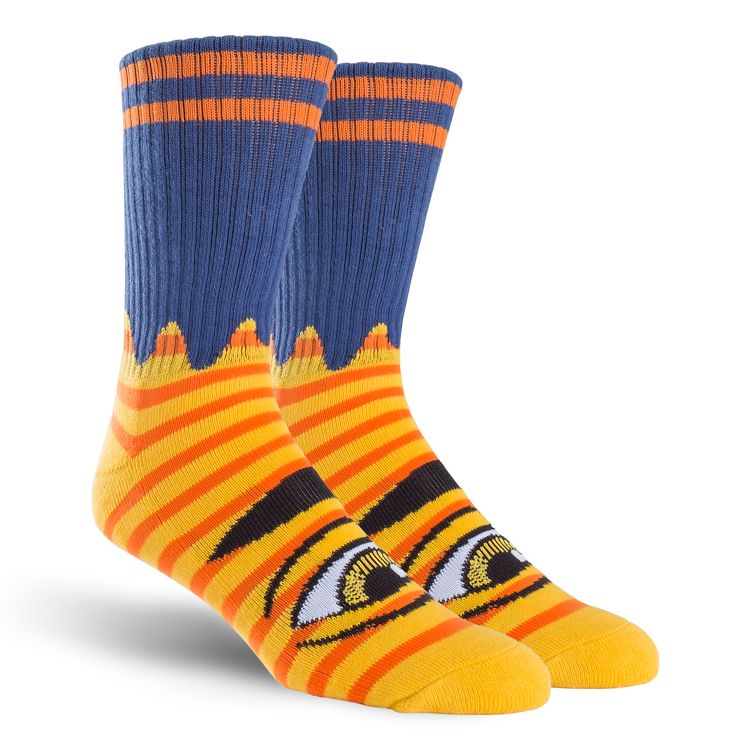 Toy Machine Sect Eye Stripe Socks - Yellow/Navy