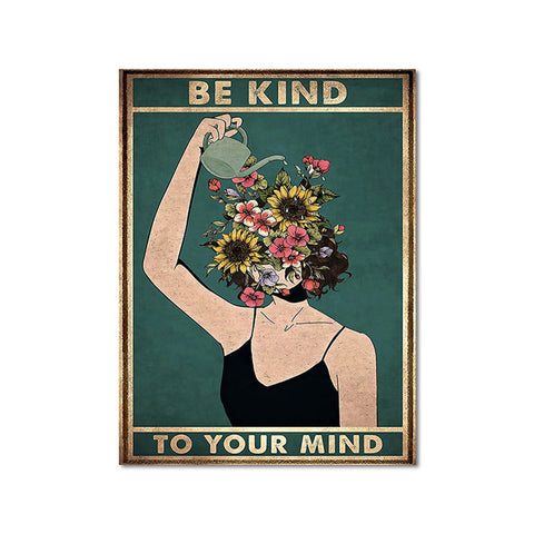 Inspirational Quote BE KIND TO YOUR MIND Poster Print [20X30cm, NO Frame]