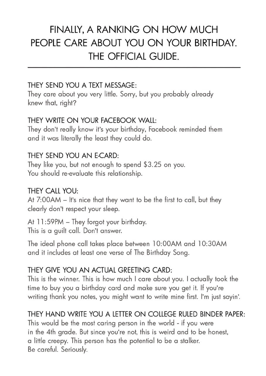 Bald Guy Birthday Rankings greeting card, inside