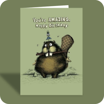 Bald Guy You're Amazing Happy Birthday greeting card, front