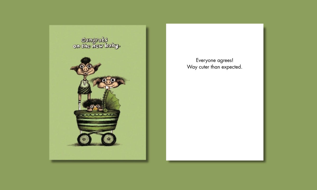 Bald Guy greeting card STE001518, front and inside