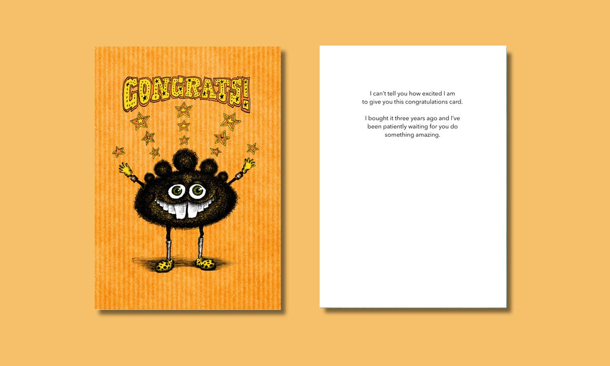 Bald Guy greeting card STE001520, front and inside
