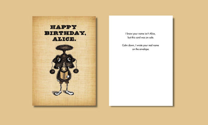 Bald Guy greeting card STE001527, front and inside