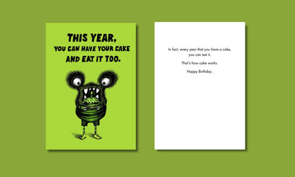 Bald Guy greeting card STE001533, front and inside