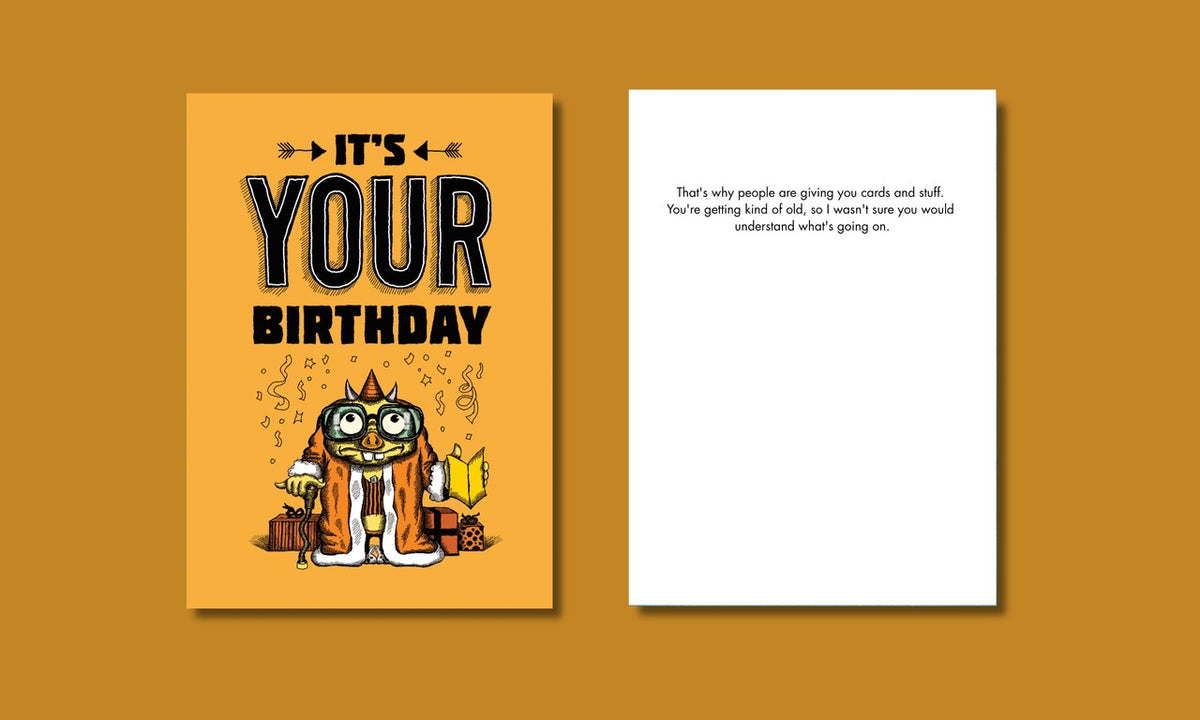 Bald Guy greeting card STE001536, front and inside