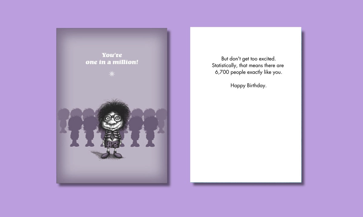 Bald Guy greeting card STE007373, front and inside