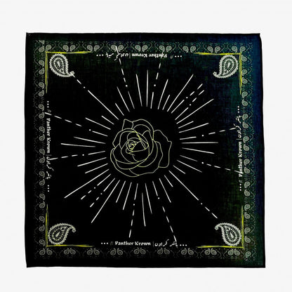 Panther Krown YELLOW ROSE Bandana - Black