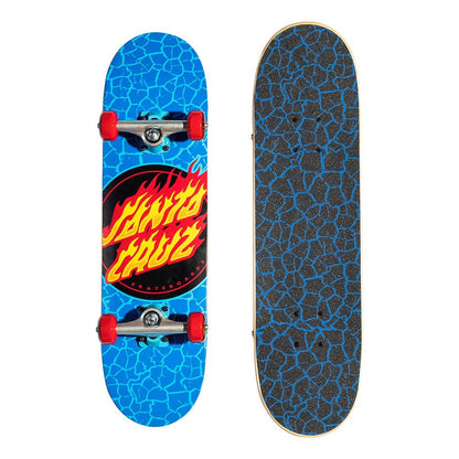 Santa Cruz Flame Dot Micro Skateboard Complete - Blue 7.5"