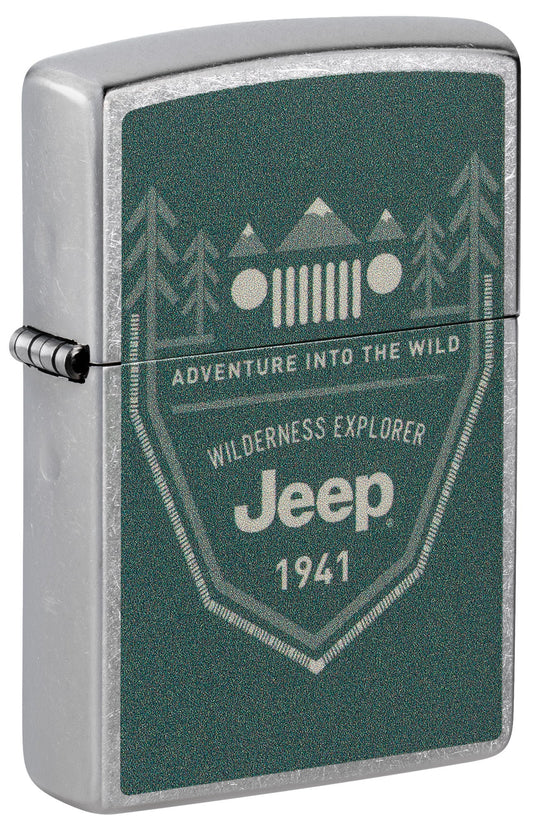 Zippo Lighter Jeep 48766 Street Chrome, front view