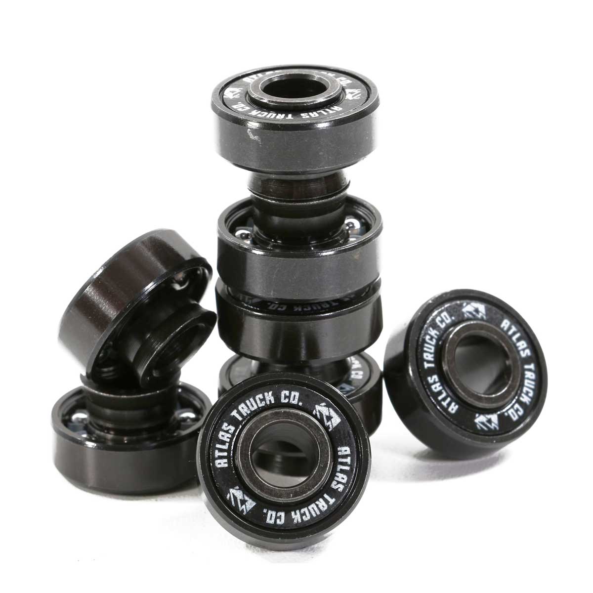 Atlas Blackout Bearings ABEC 7 - 8mm [set/8] with Flared Spacers