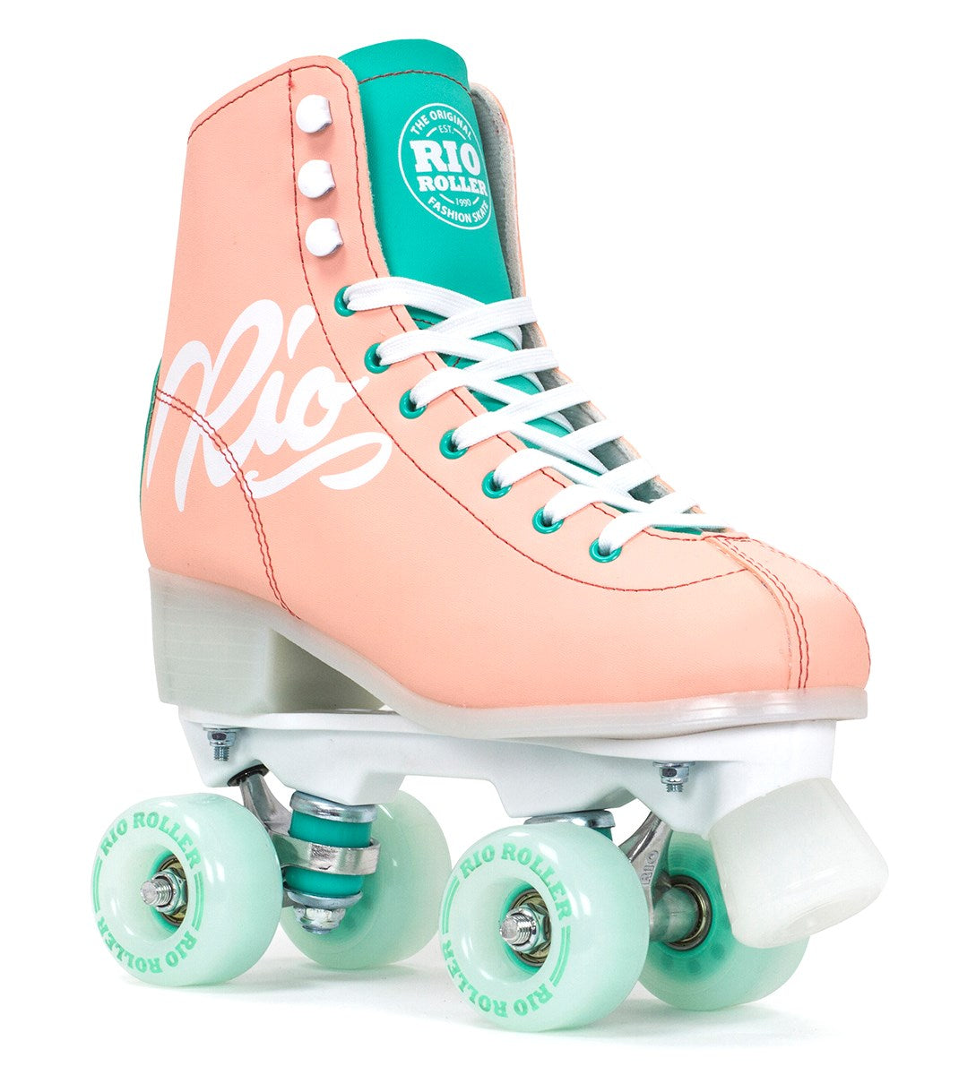 Rio Script Roller Skates - Peach/Green - LocoSonix