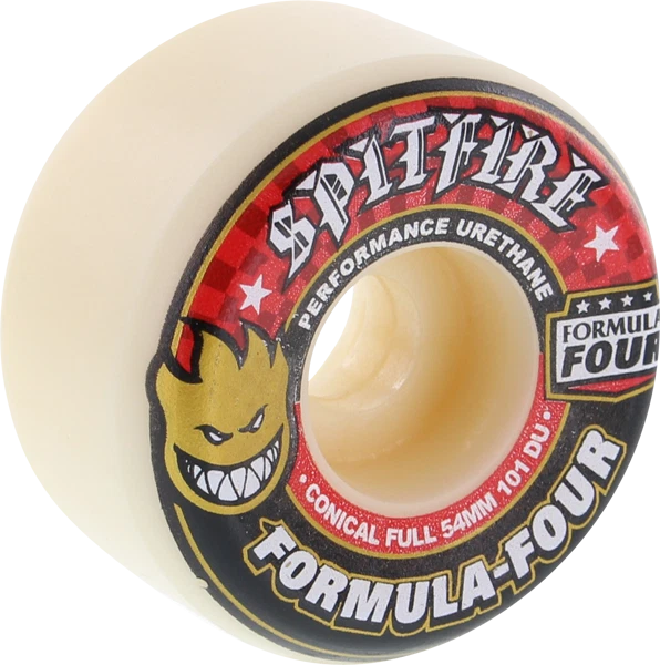 Spitfire - F4 Conical Full Skateboard Wheels - Red Print 54mm