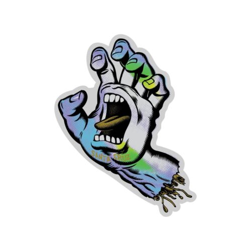 Santa Cruz Holo Screaming Hand Clear Mylar Sticker - Mutli 3.125"