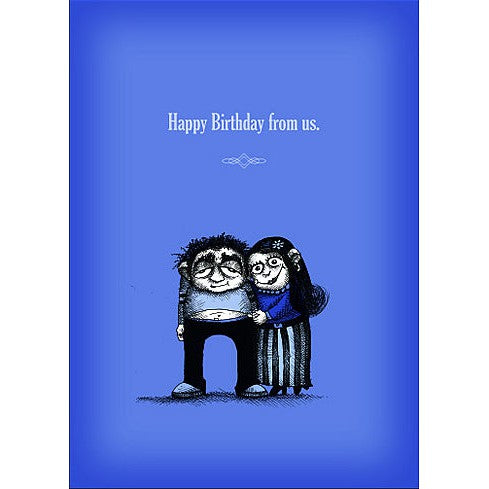 Bald Guy Birthday - Happy Birthday From Us Greeting Card - LocoSonix