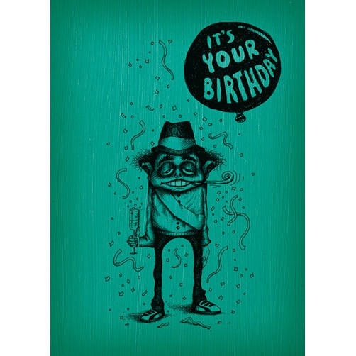 Bald Guy Birthday - Happy Birthday (Congrats on being born) Greeting Card - LocoSonix