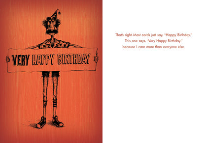 Bald Guy Birthday - VERY Happy Birthday - (Care more) Greeting Card - LocoSonix