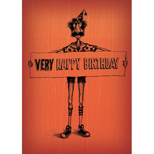 Bald Guy Birthday - VERY Happy Birthday - (Care more) Greeting Card - LocoSonix