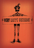 Bald Guy Birthday - VERY Happy Birthday - (Care more) Greeting Card - LocoSonix