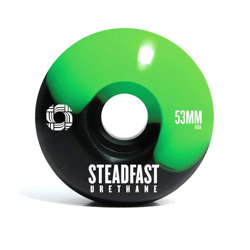 Steadfast 50/50 Skateboard Wheels - Black/Green 53mm 100A [set/4]