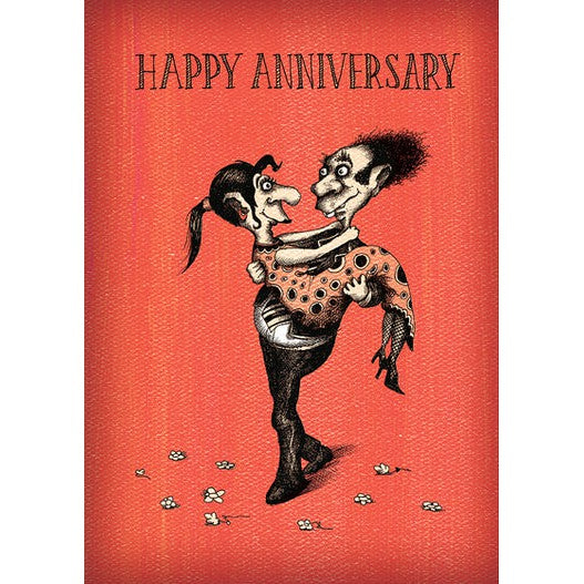 Bald Guy Happy Anniversary (Perfect Couple) Greeting Card - LocoSonix