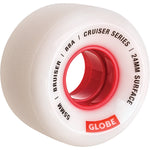 Globe BRUISER Longboard Wheels - White/Red 55mm 88A [set/4]