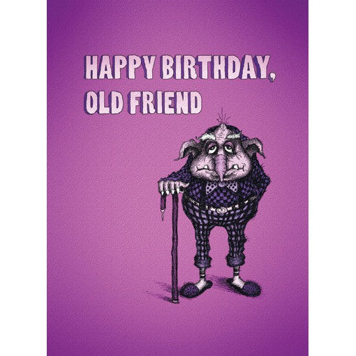 Bald Guy Happy Birthday / Old Friend Greeting Card - LocoSonix