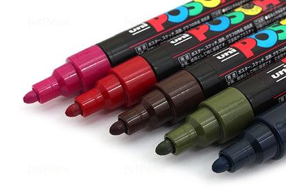 POSCA PC-5M Paint Marker Set 1.8-2.5mm [8C] Dark Colors