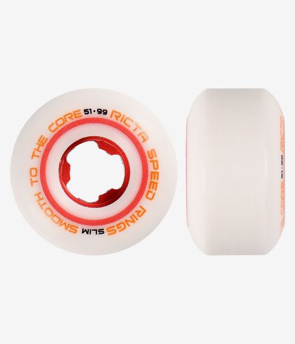 Ricta Speedrings Slim Skateboard Wheels 51mm 99A [set/4] [White/Red]