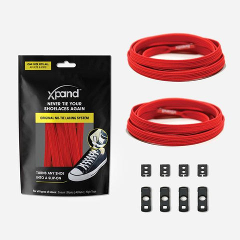 Xpand FLAT ORIGINAL NO-TIE Lacing System - Red [set/2]