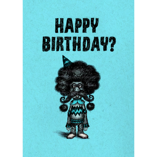 Bald Guy Happy Birthday? Question Mark Greeting Card [193]