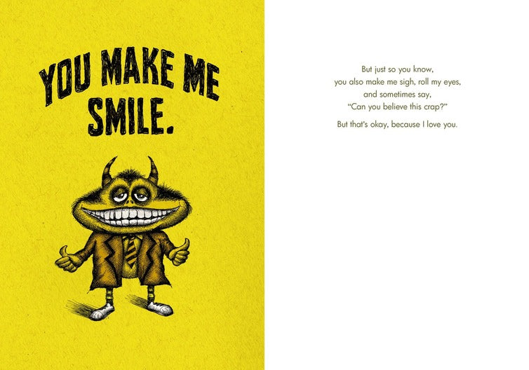 Bald Guy LOVE - You make me smile Greeting Card - LocoSonix