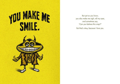 Bald Guy LOVE - You make me smile Greeting Card - LocoSonix