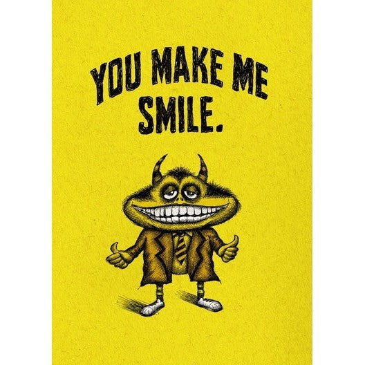 Bald Guy LOVE - You make me smile Greeting Card - LocoSonix