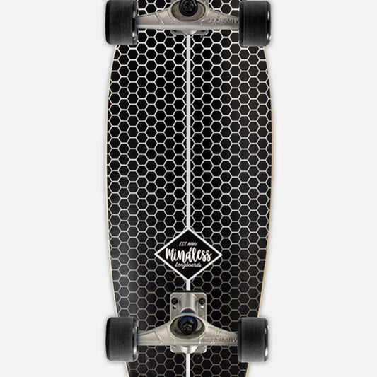 Mindless Surf Skate Fish Tail Surfskate Complete - Black 29.5"