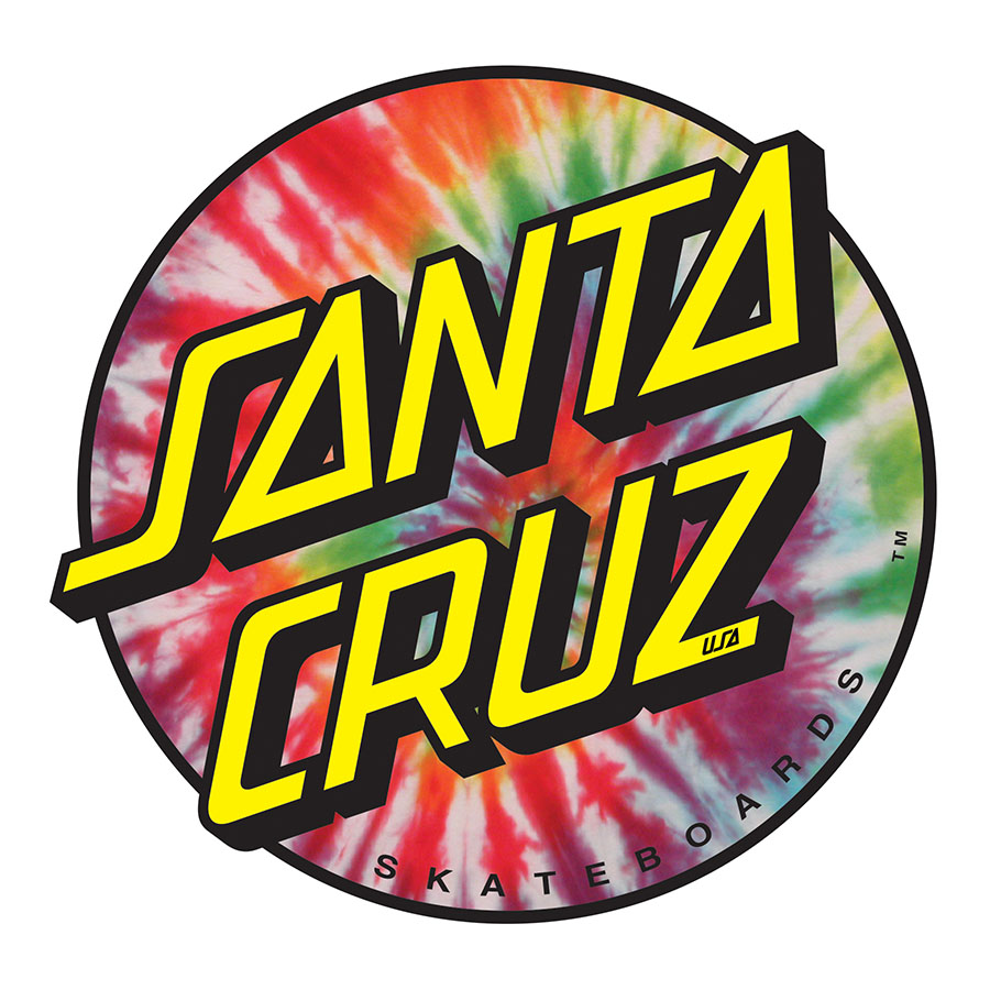 Santa Cruz Tie-Dye Dot Clear Sticker 3x3"