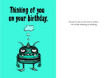 Bald Guy Birthday - Thinking fo you/Normal amount of time Greeting Card - LocoSonix