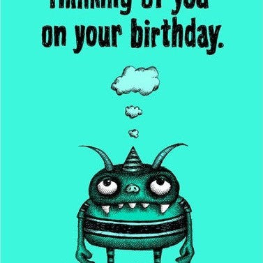 Bald Guy Birthday - Thinking fo you/Normal amount of time Greeting Card - LocoSonix