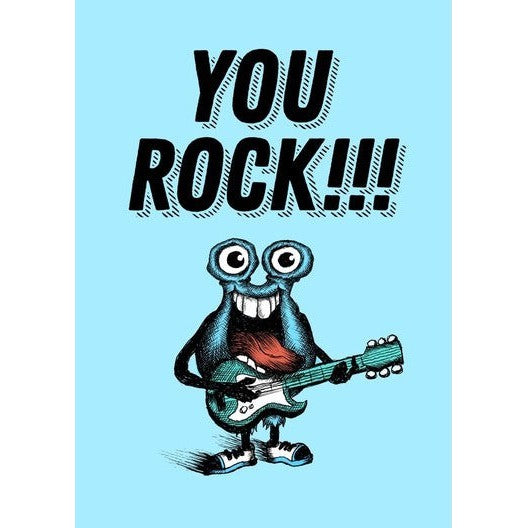 Bald Guy Just Because - You Rock!!! Greeting Card - LocoSonix