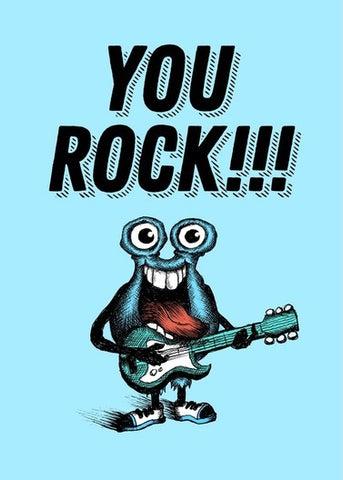 Bald Guy Just Because - You Rock!!! Greeting Card - LocoSonix