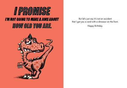 Bald Guy Birthday - Dinosaur Greeting Card - LocoSonix