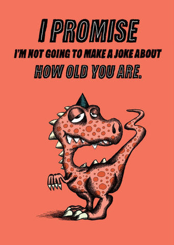 Bald Guy Birthday - Dinosaur Greeting Card - LocoSonix