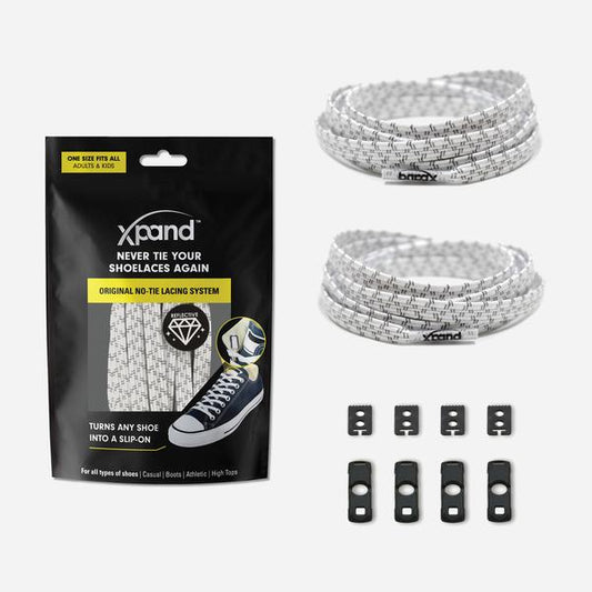 xpand Flat Original No-Tie Lacing System - White Reflective [set/2]