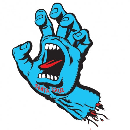 Santa Cruz Screaming Hand Blue Sticker 3x2.5"