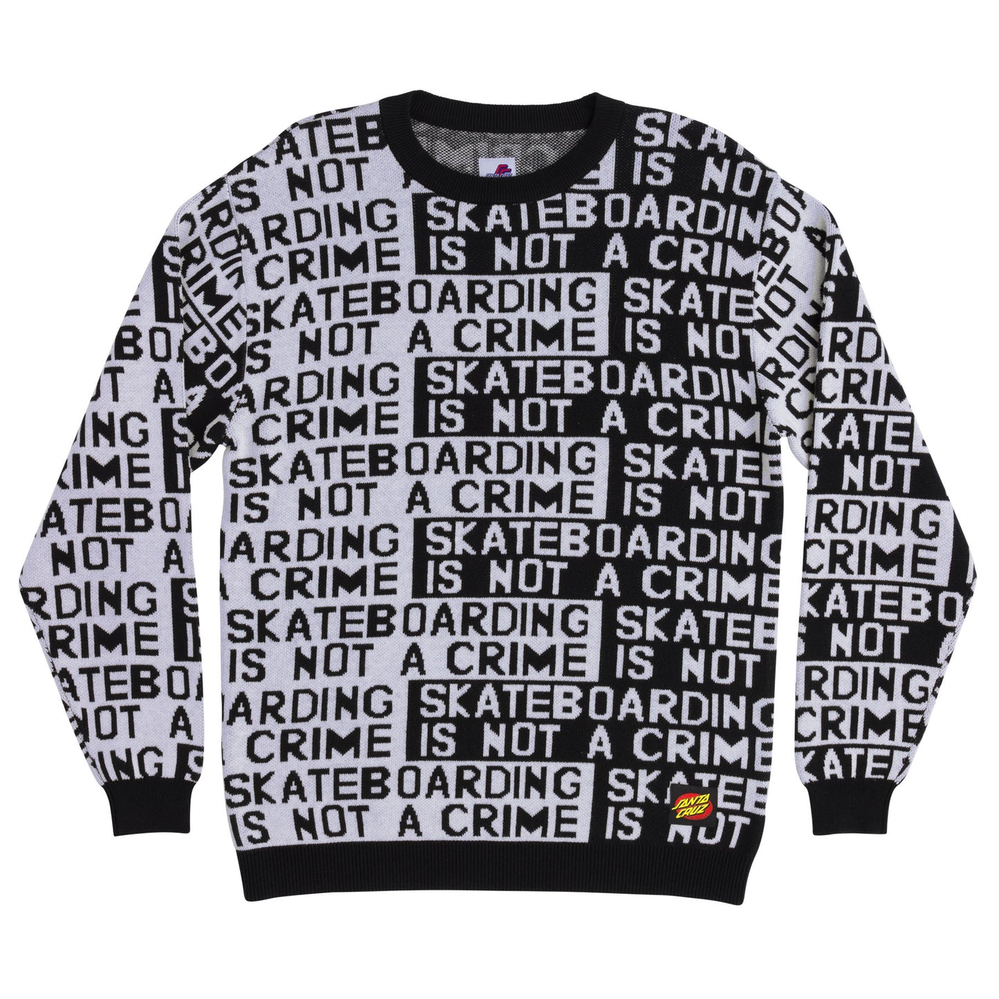 Santa Cruz Not A Crime Knit Crew Sweater - Black